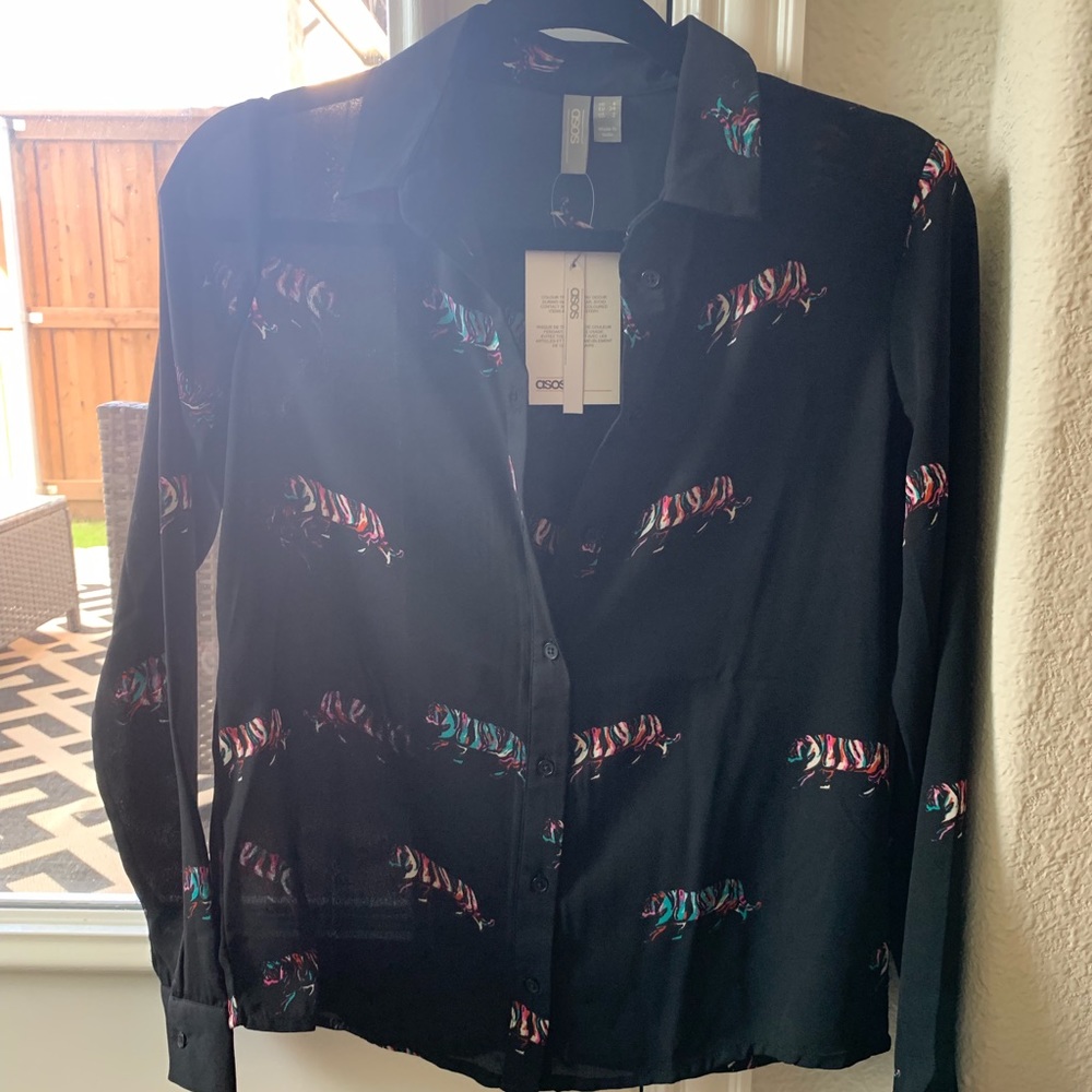 ASOS Button-Up Tiger Print - Picture 3 of 5